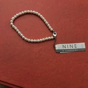 Pearl and silver accent bracelet